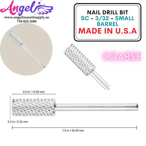 Nail Drill Bit - SC - 3/32 - Small Barrel - Angelina Nail Supply NYC