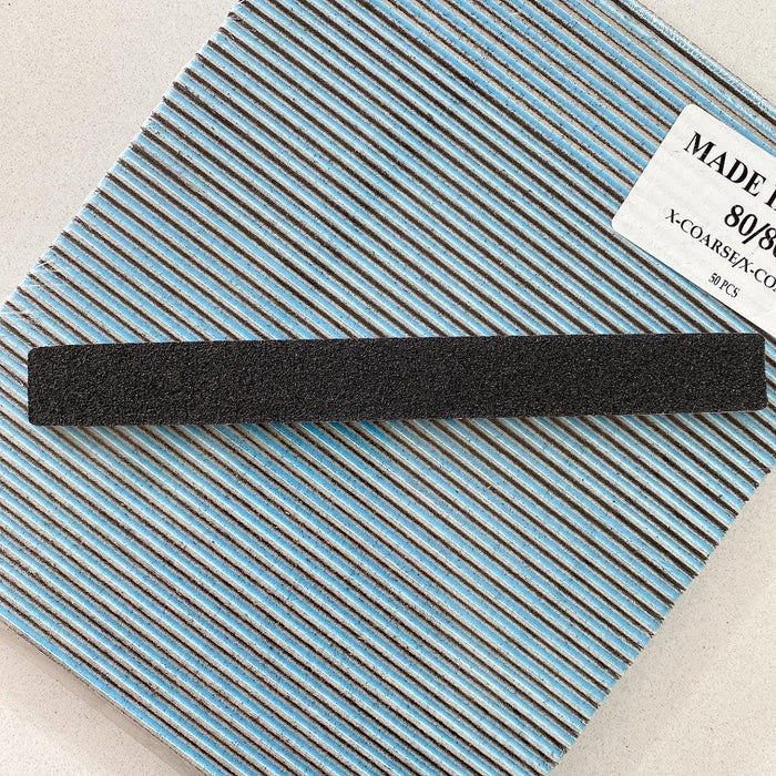 Nail File - 80/80 Blue Square-end Box/40bags - Angelina Nail Supply NYC