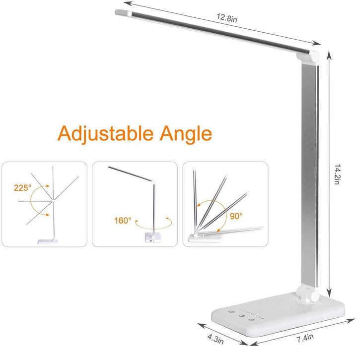 Oxylops LED Desk Lamp | Touch-Dimmable Lamp with USB Charging Port, Timer Function, Foldable Lamp - Angelina Nail Supply NYC