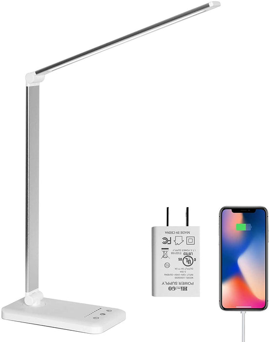 Oxylops LED Desk Lamp | Touch-Dimmable Lamp with USB Charging Port, Timer Function, Foldable Lamp - Angelina Nail Supply NYC