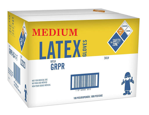 Safety Zone Glove | Latex Gloves (Case/10boxes)| Medium Size - Angelina Nail Supply NYC