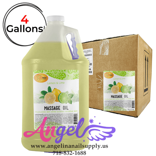 Spa Redi Massage Oil Lemon & Lime (Box/4gal) - Angelina Nail Supply NYC