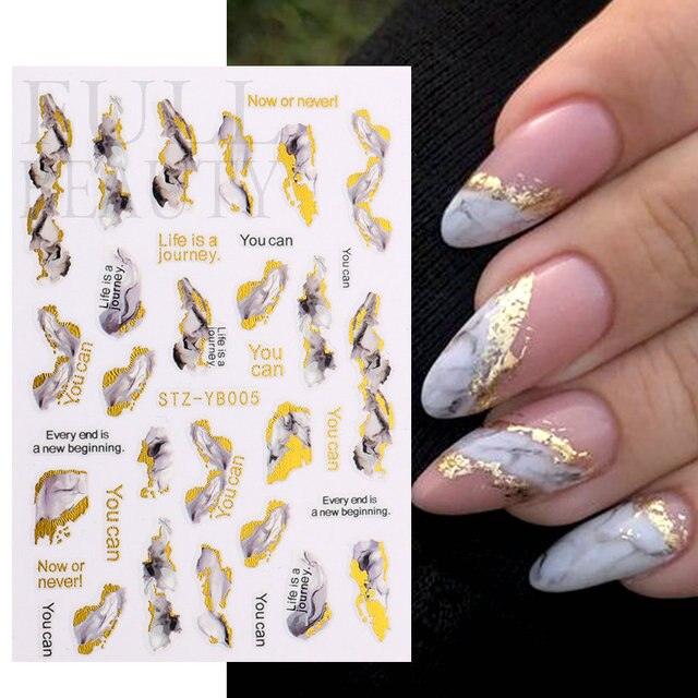 Sticker Marble - Smoke Design - Angelina Nail Supply NYC